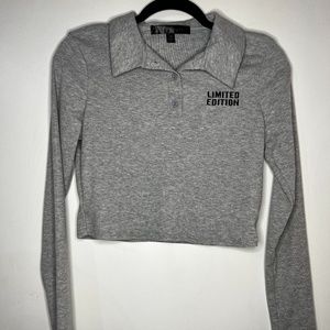 Grey Collar Long Sleeve